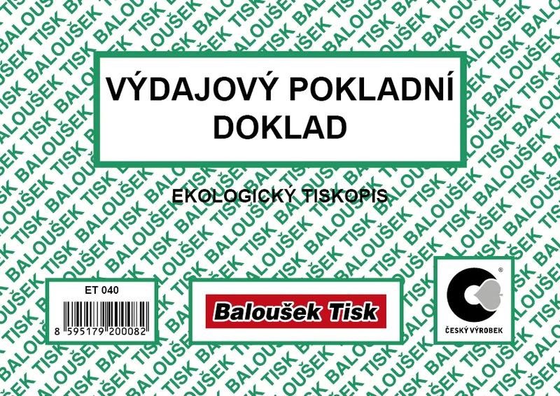 Hauptproduktbild Výdajový pokladní doklad A6 50 listů ET040