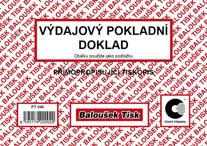 Hauptproduktbild Výdajový pokladní doklad A6 propisující PT040