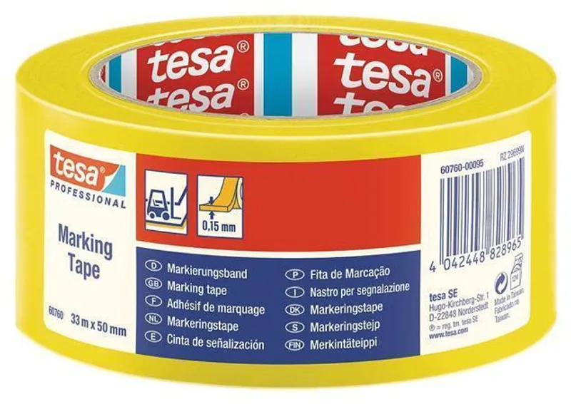 Hauptproduktbild Vyznačovací páska na podlahy "Professional 60760", žlutá, 50 mm x 33 m, TESA