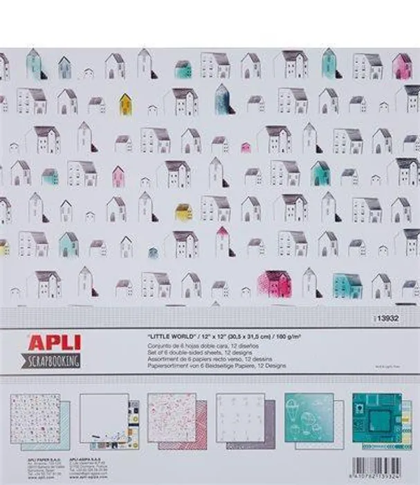 Hauptproduktbild Vzorovaný karton Scrapbooking, 30,5 x 31,5 cm, APLI, "Svět"