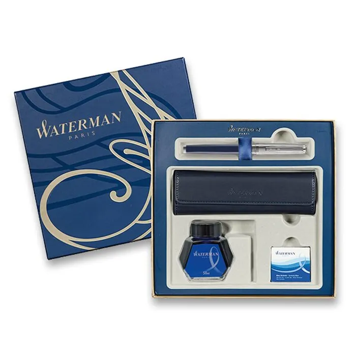 Hauptproduktbild Waterman Exception Made in France DLX Blue CT plnicí pero, dárková kazeta s pouzdrem, inko