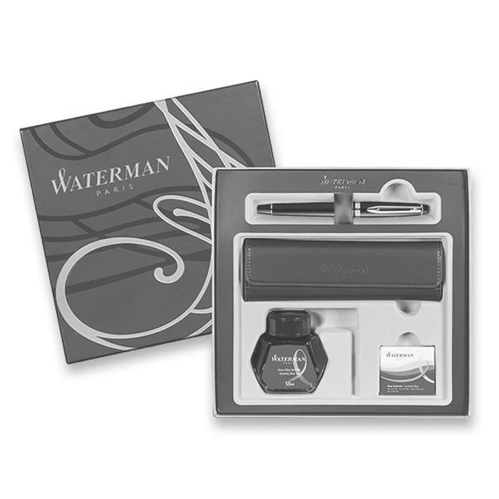 Hauptproduktbild Waterman Expert Black CT plnicí pero, dárková sada s pouzdrem a inkoustem