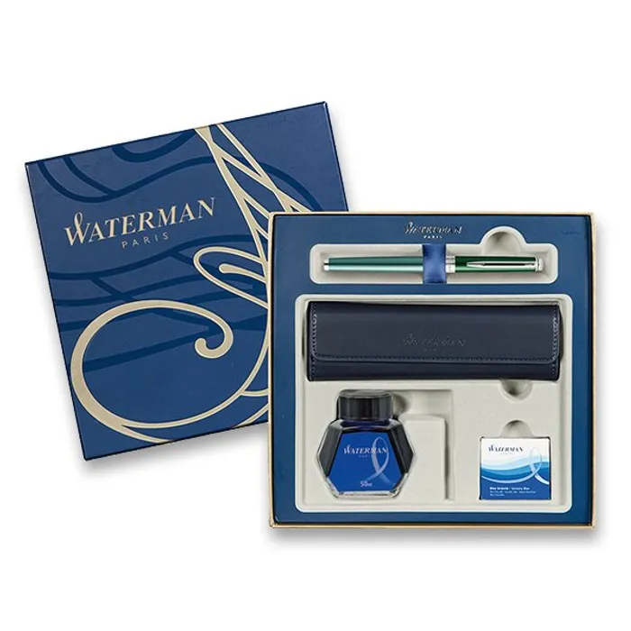 Hauptproduktbild Waterman Hémisphere Chateau Green plnicí pero, dárková sada s pouzdrem a inkoustem