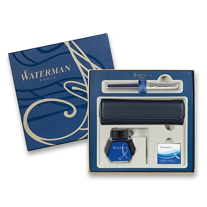 Hauptproduktbild Waterman Hémisphére Made in France DLX Blue CT plnicí pero, dárková kazeta s pouzdrem, ink