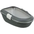 WC BERTO - Doppelbehälter mit Sieb 59x39x22 cm, - Grau/Pastellblau/Granit