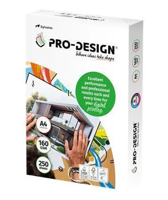 Hauptproduktbild Xerografický papír, pro digitální tisk, A4, 160g, PRO-DESIGN [250 listů]