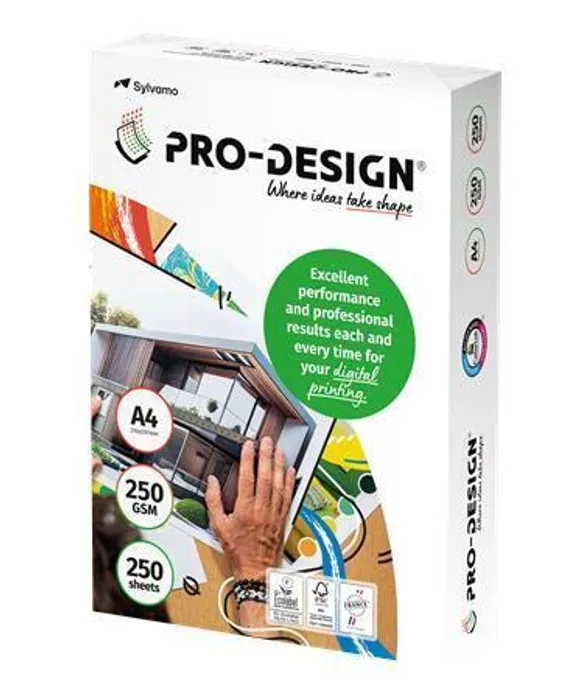 Hauptproduktbild Xerografický papír, pro digitální tisk, A4, 250g, PRO-DESIGN [250 listů]
