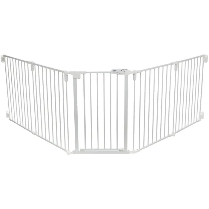 Hauptproduktbild Zábrana pro psy s dvířky, 5 dílů, 62.5-300 x 76.5 cm, lakovaný kov