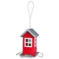Weiteres Produktbild Gartenfutterspender aus Metall, buntes Haus 19x20x19 cm, - rot/silbernes Dach