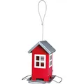 Weiteres Produktbild Gartenfutterspender aus Metall, buntes Haus 19x20x19 cm, - rot/silbernes Dach