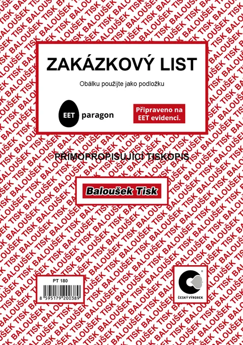 Hauptproduktbild Zakázkový list A5 - EET PT180