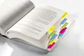 Weiteres Produktbild Lesezeichen, Farbmix, Folie, mit Farbstreifen, 50 x 38 mm, 4 x 5 Stück, SIGEL