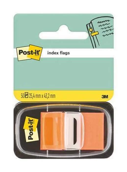 Hauptproduktbild Záložky se zásobníkem, 50 lístků, 25x43 mm, oranžová, 3M POSTIT