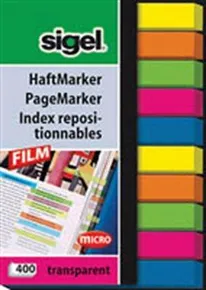 Lesezeichen,10x40 Notizzettel, 6x50 mm SIGEL "Micro", Farbsortierung
