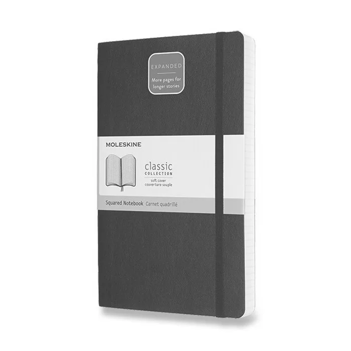 Hauptproduktbild Zápisník Moleskine Expanded - měkké desky L, čtverečkovaný, černý