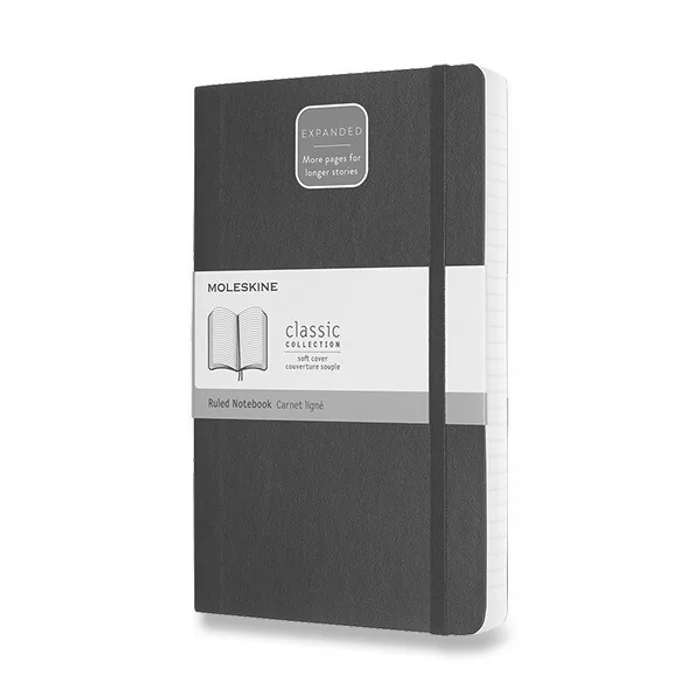 Hauptproduktbild Zápisník Moleskine Expanded - měkké desky L, linkovaný, černý