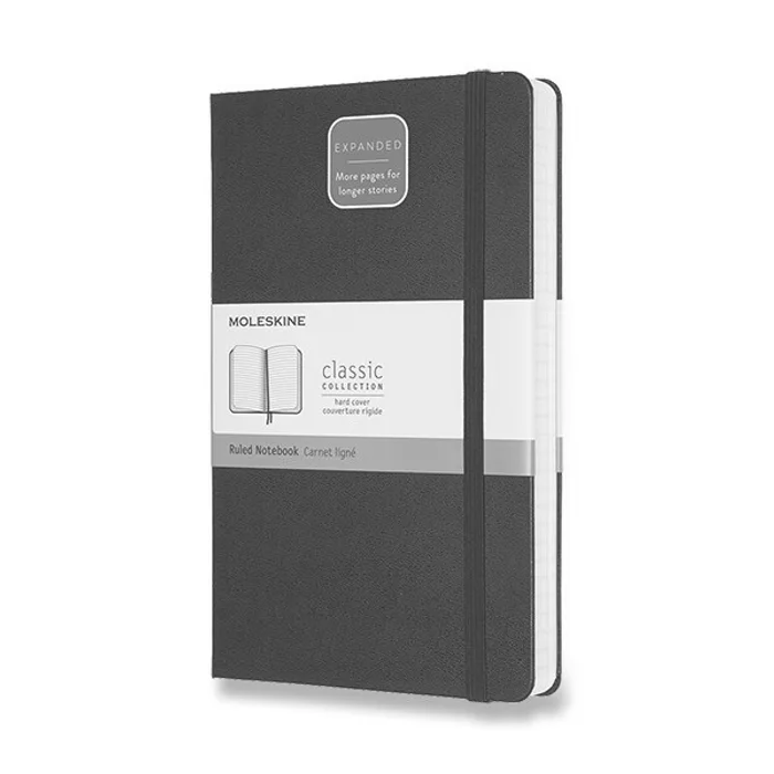 Hauptproduktbild Zápisník Moleskine Expanded - tvrdé desky L, linkovaný, černý
