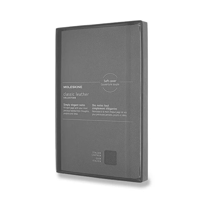 Hauptproduktbild Zápisník Moleskine kožený - měkké desky L, linkovaný, černý