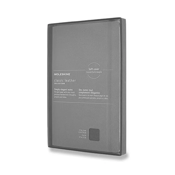 Hauptproduktbild Zápisník Moleskine kožený - měkké desky L, linkovaný, modrý