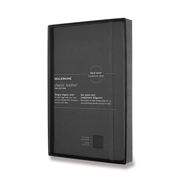 Hauptproduktbild Zápisník Moleskine kožený - tvrdé desky L, linkovaný, černý