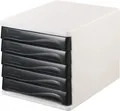 Steckdosenbox, 5x Steckdose, grau/schwarz, Kunststoff, HELIT