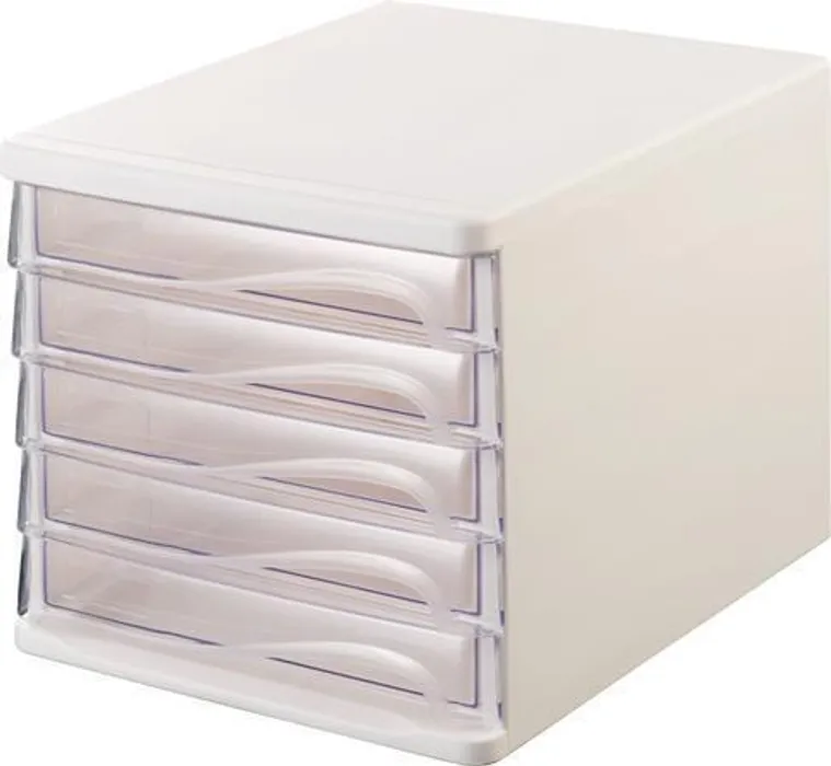Hauptproduktbild Zásuvkový box, 5x zásuvka, šedý/transparentní, plastový, HELIT