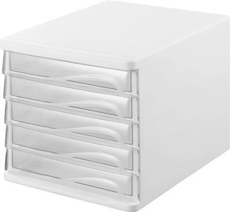Hauptproduktbild Zásuvkový box, 5x zásuvka, šedý/transparentní, plastový, HELIT