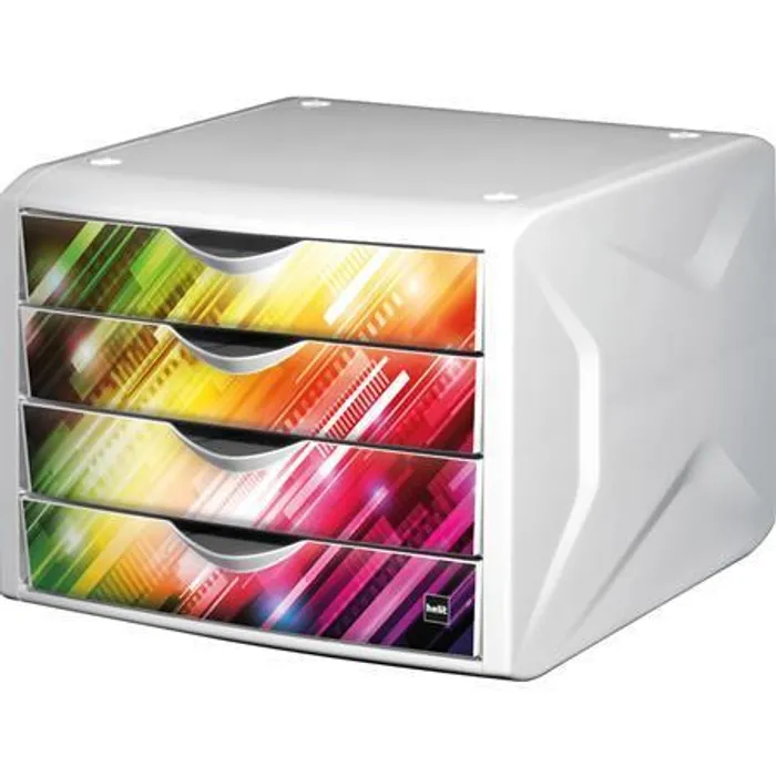 Hauptproduktbild Zásuvkový box "Chameleon", 4 zásuvky, bílo-vícebarvená, plast, HELIT