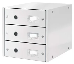Leitz Click & Store Schubladenbox mit 3 Schubladen, Weiß