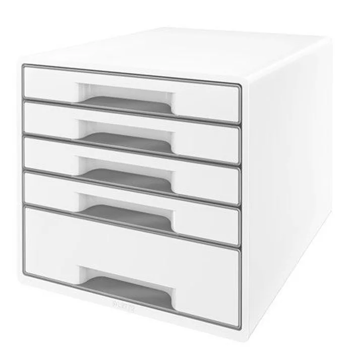 Hauptproduktbild Zásuvkový box "Wow", bílá/šedá, plastový, 5 zásuvek, LEITZ