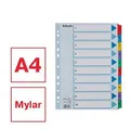 Verstärkter Karton registriert Esselte Mylar, A4, Farbmix