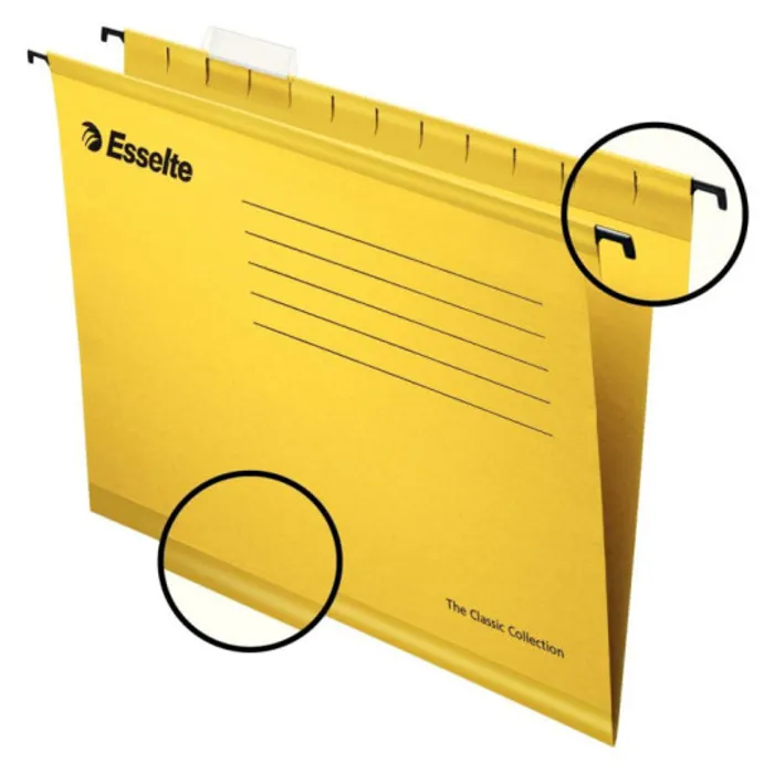 Hauptproduktbild Zesílené závěsné desky "Classic", žlutá, A4, recyklovaný karton, ESSELTE [25 ks]