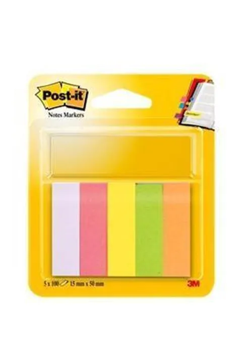 Hauptproduktbild Značkovací proužky, 5x100 lístků, 15x50 mm, 3M POSTIT, mix barev