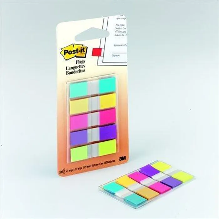Hauptproduktbild Značkovací proužky, 5x20 lístků, 12x43 mm, 3M POSTIT, mix barev