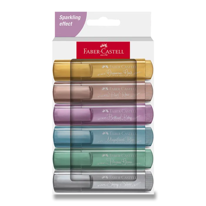 Hauptproduktbild Zvýrazňovač Faber-Castell Textliner 46 Metallic sada 6 barev