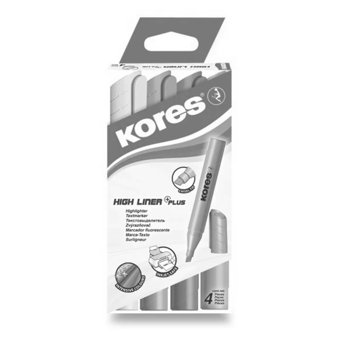 Hauptproduktbild Zvýrazňovač Kores High Liner Plus sada 4 barev