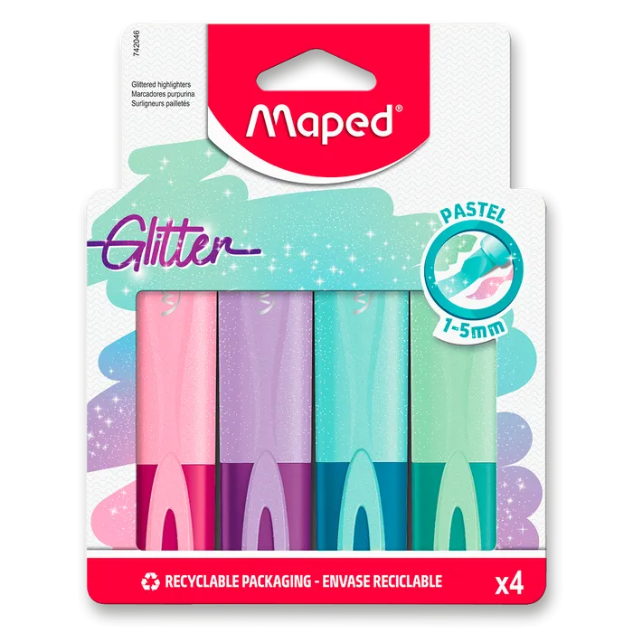 Hauptproduktbild Zvýrazňovač Maped Fluo Peps Classic Glitter sada 4 barev