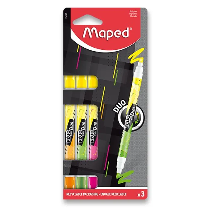 Hauptproduktbild Zvýrazňovač Maped Fluo Peps Duo Neon sada, 3 ks