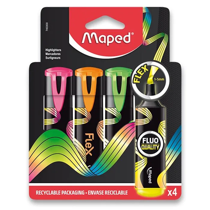 Hauptproduktbild Zvýrazňovač Maped Fluo Peps Flex sada 4 barev
