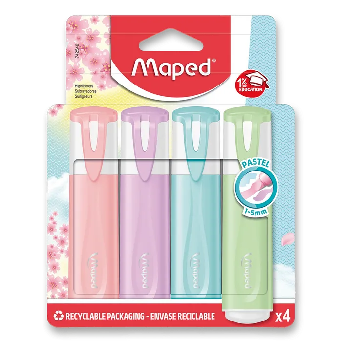 Hauptproduktbild Zvýrazňovač Maped Fluo Peps Pastel 4 ks