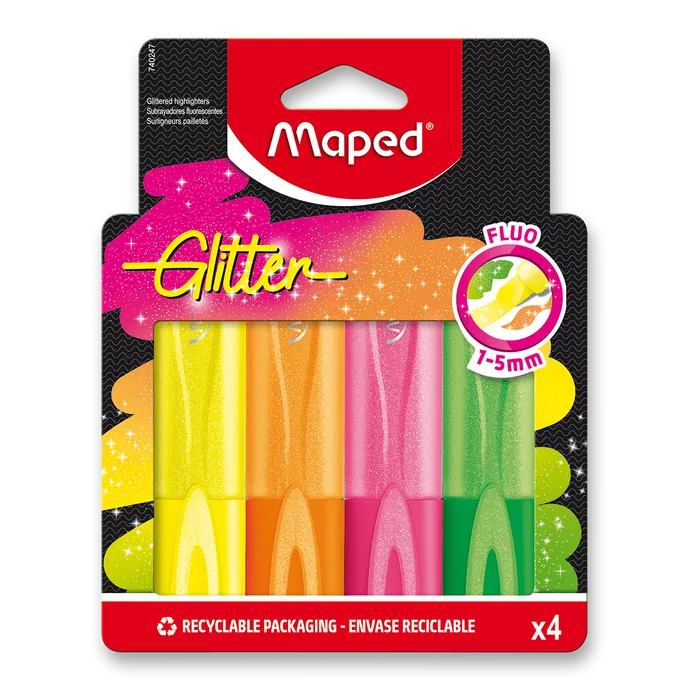 Hauptproduktbild Zvýrazňovač Maped Glitter Fluo 4 ks, blistr