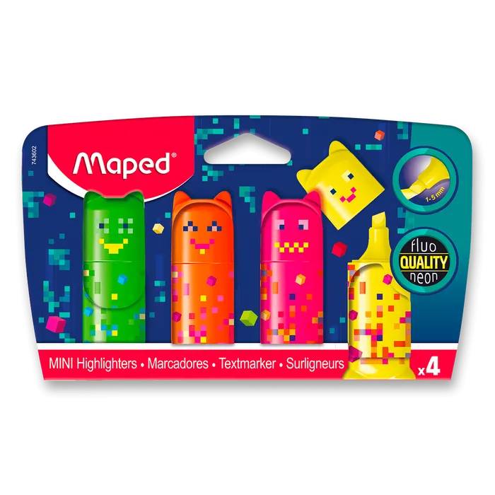 Hauptproduktbild Zvýrazňovač Maped Pixel Party Mini sada 4 barev