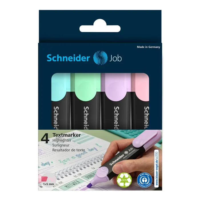 Hauptproduktbild Zvýrazňovač Schneider Job Pastel sada 4 barev