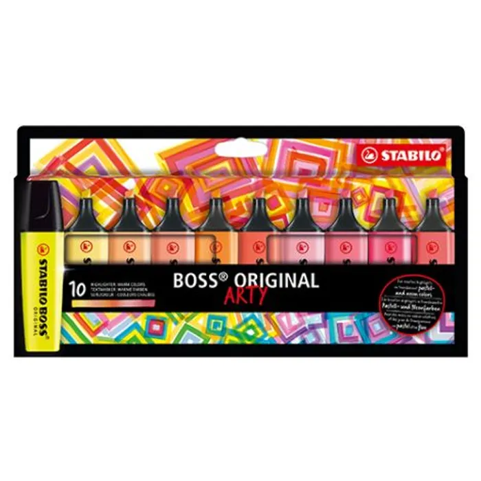 Hauptproduktbild Zvýrazňovač STABILO BOSS ORIGINAL 10 ks, teplé barvy "ARTY"