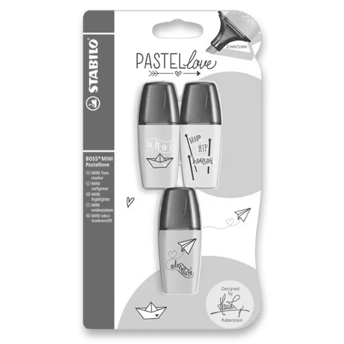 Hauptproduktbild Zvýrazňovač Stabilo Boss Original Mini Pastel sada 3 barev