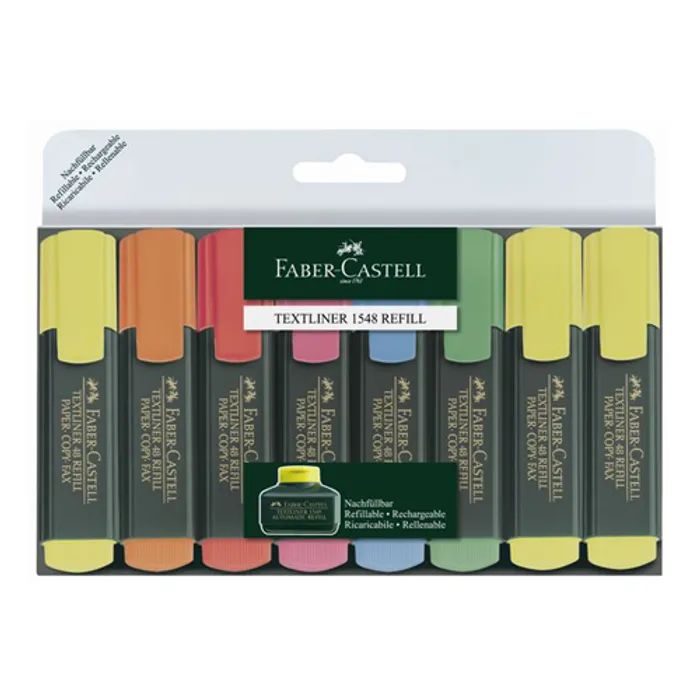 Hauptproduktbild Zvýrazňovač Textliner 1548 fluorescenční, sada 8ks  Faber-Castell 154862