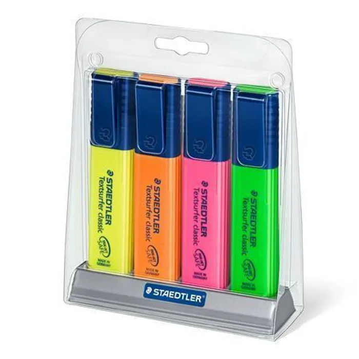 Hauptproduktbild Zvýrazňovač "Textsurfer classic 364", 4 barvy, 1-5mm, ve stojánku, STAEDTLER