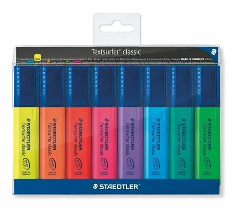 Hauptproduktbild Zvýrazňovač "Textsurfer classic 364", sada, 8 barev, 1-5 mm, STAEDTLER
