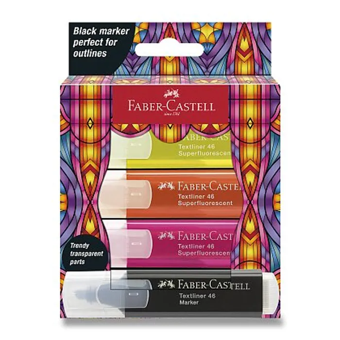 Hauptproduktbild Zvýrazňovače Faber-Castell Glassy Superfluo-4 ks