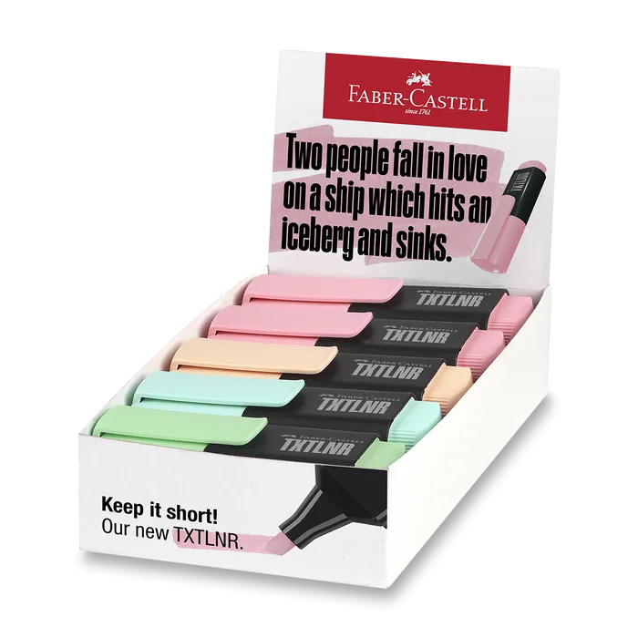 Hauptproduktbild Zvýrazňovače Faber-Castell Short TXTLNR Pastel A stojánek, 10 ks